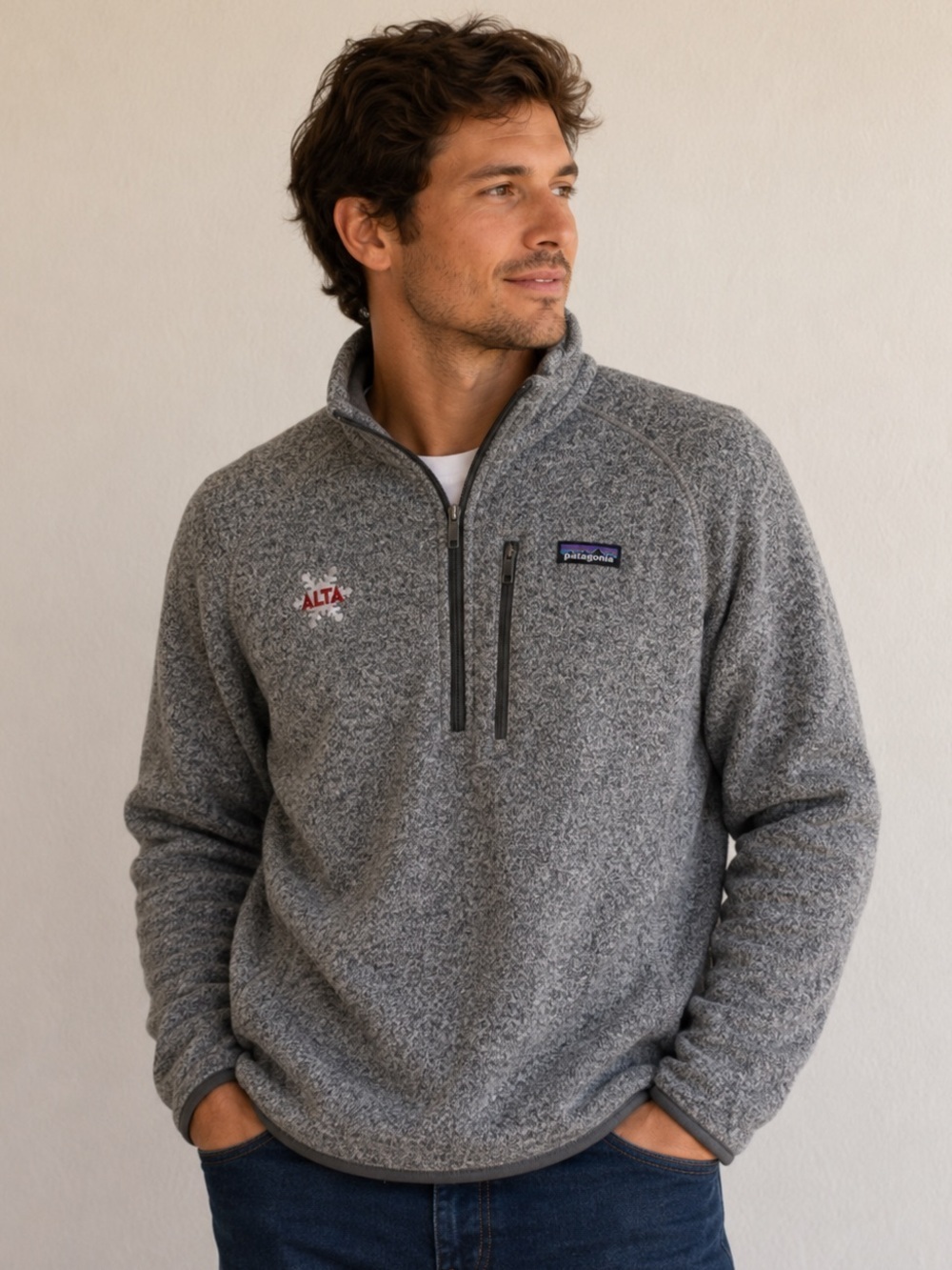 Patagonia sz M men’s 1/2 zip grey Better Sweater fleece pullover great pre owned